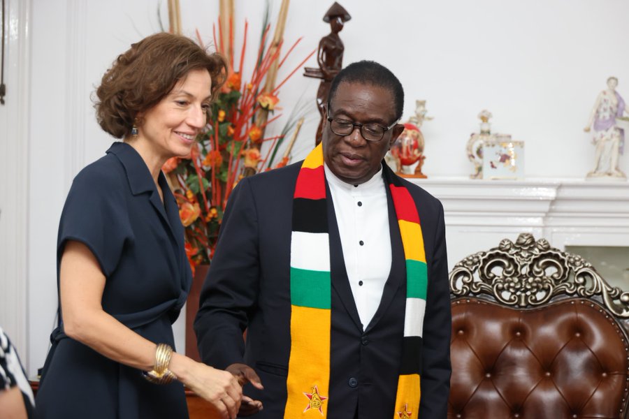 President Mnangagwa Meets UNESCO Director- General to Deepen Ties in Education and Culture