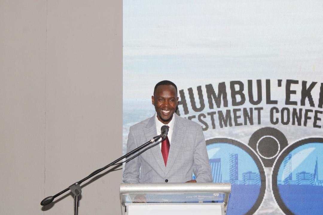 Deputy Minister Hon. A.T. Mavunga at the Khumbulekhaya Investment Conference, hosted by the City of Bulawayo in Harare