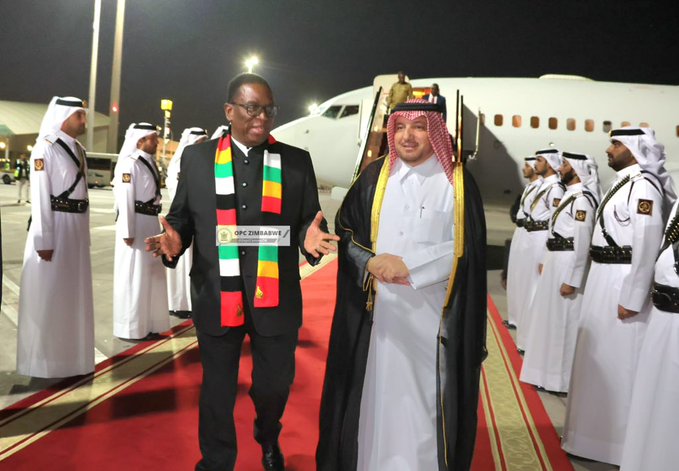 President Mnangagwa Arrives in Doha for Second World Summit on Social Development