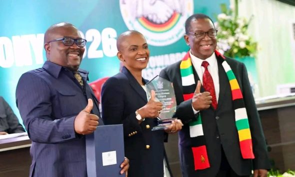 President Emmerson Mnangagwa honoured the Minister of Tourism and Hospitality Industry, Hon. Barbara Rwodzi, as the Overall Best Performing Cabinet Minister