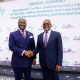 Dr. George Elombi (left), President and Chairman of the Board of Directors of Afreximbank, poses with Mr. Aliko Dangote (right), President and Chief Executive of Dangote Industries Limited, following the signing of a US$2.5 billion facility underwritten by the Bank as part of the Group's Vision 2030 expansion strategy