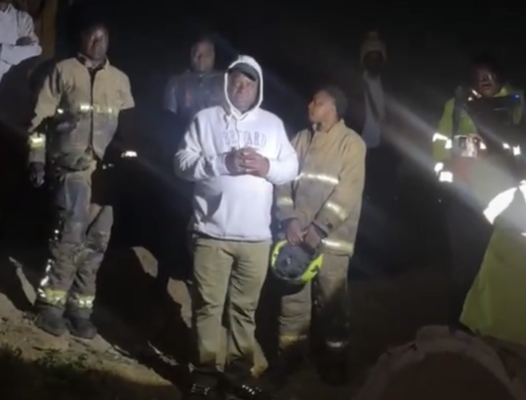 Harare City Council officials led by Deputy Mayor Councillor Rosemary Muronda at the Budiriro 3 scene where three bodies were retrieved from a sewage pond as investigations continue.