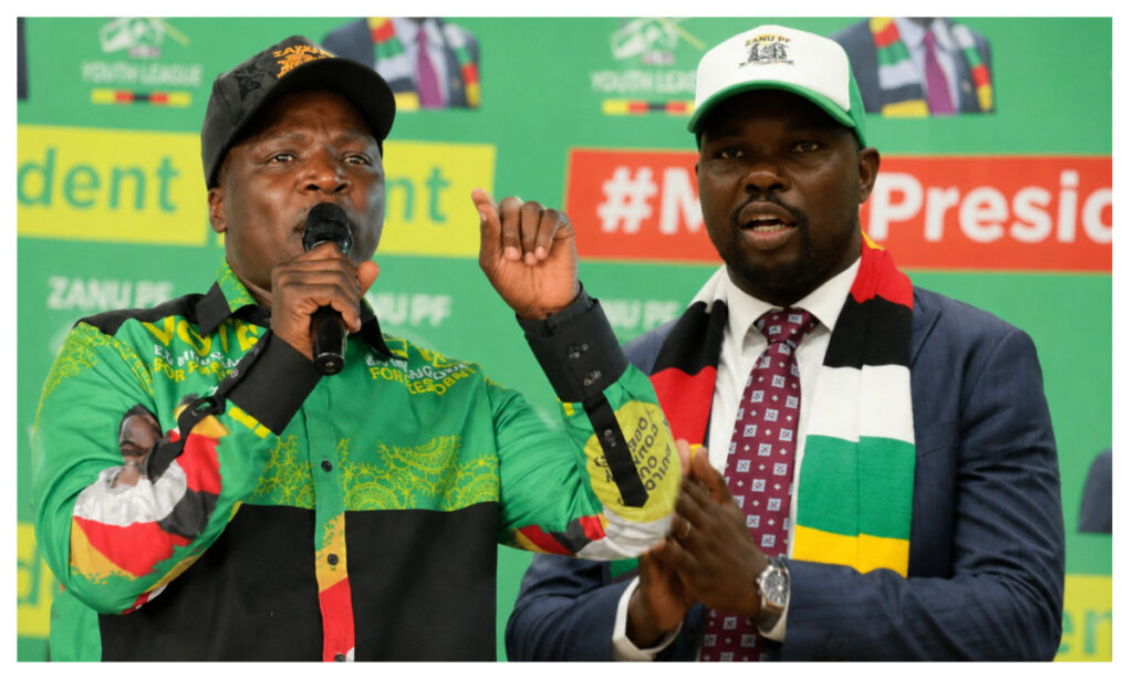 ZANU-PF youth leaders John Paradza and Tinoda Machakaire have intensified criticism of individuals accused of overstepping party structures, stressing loyalty, discipline, and respect for established leadership channels. Option 4 (Short Newspaper Caption) John Paradza (left) and Tinoda Machakaire address ZANU-PF youths during a party gathering, emphasizing loyalty, party discipline, and the protection of established structures. Option 5 (Social Media/Post Caption) "The youths are the vanguard of the party." — Tinoda Machakaire and John Paradza urge ZANU-PF youths to defend party structures, loyalty, and discipline. Recommended Caption ZANU-PF youth leaders John Paradza (left) and Tinoda Machakaire address party members during a youth gathering, emphasizing loyalty, discipline, and the need to respect established party structures amid growing internal debate over influence and authority within the ruling party.
