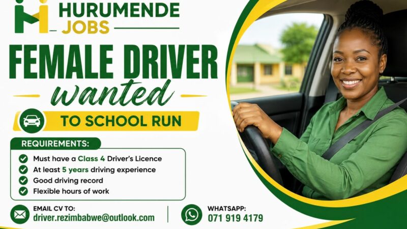 Female Driver Wanted – School Run
