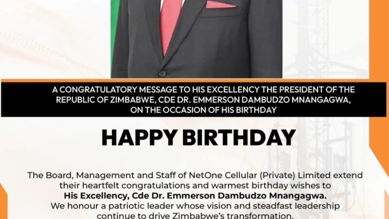 NetOne Celebrates President Mnangagwa On His Birthday