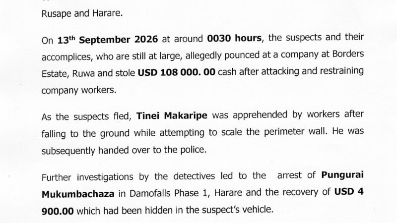 Mambo Dhuterere and Three Other Suspects Wanted Over Armed Robbery Cases